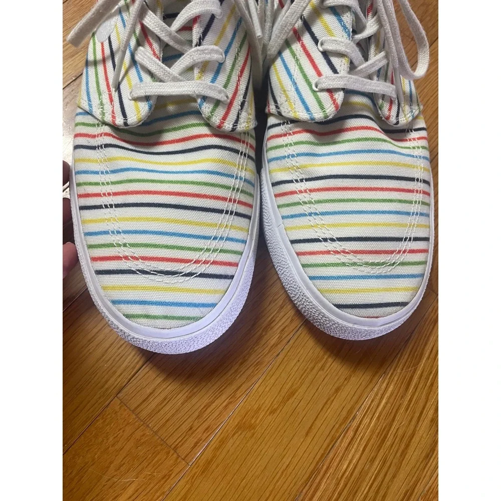 Nike SB Stefan Janoski Canvas Multi Color Striped Skate Shoes AQ7878-100 Mens 14